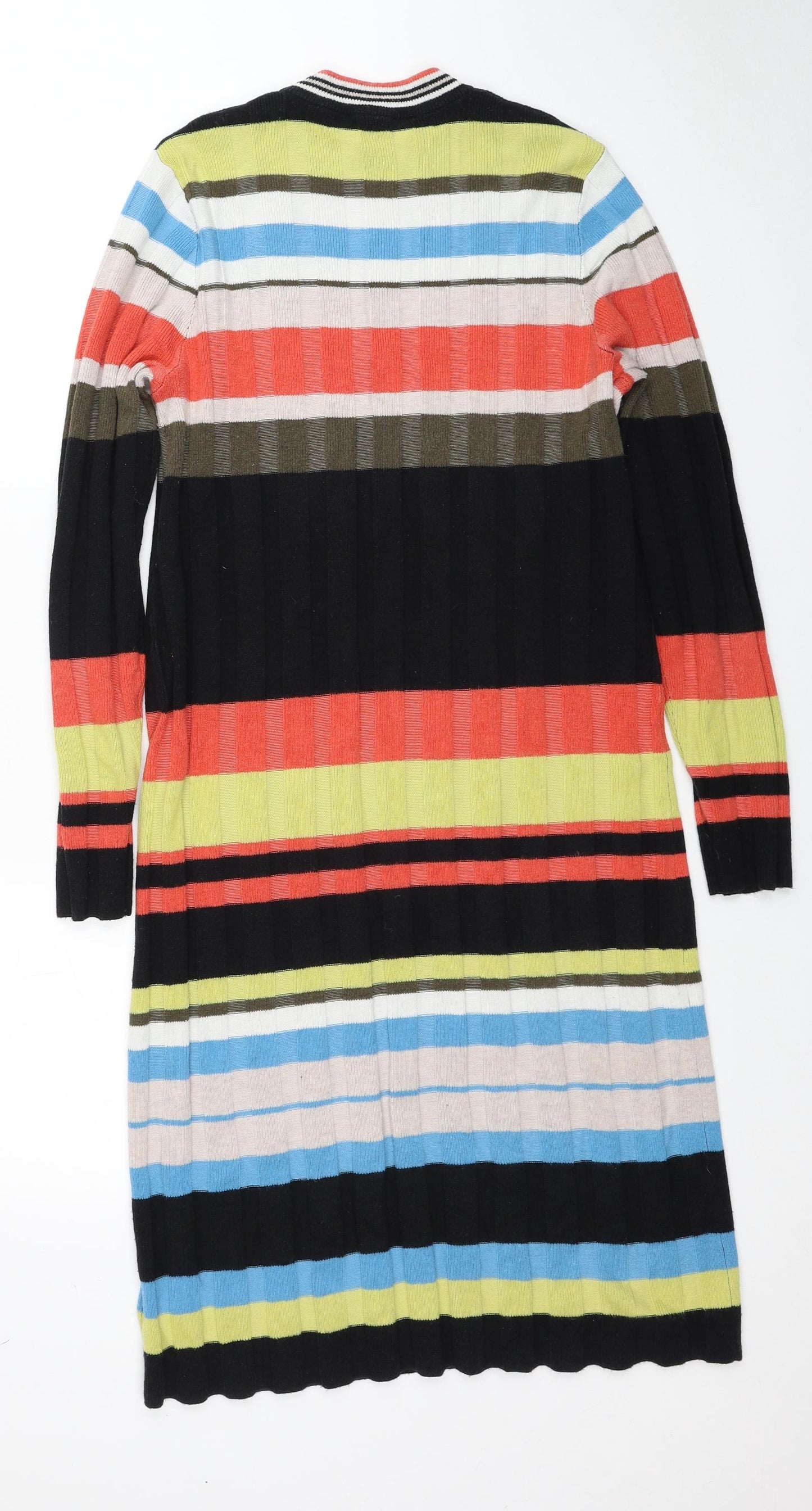 NEXT Womens Multicoloured Striped Cotton Jumper Dress Size 14 Round Neck