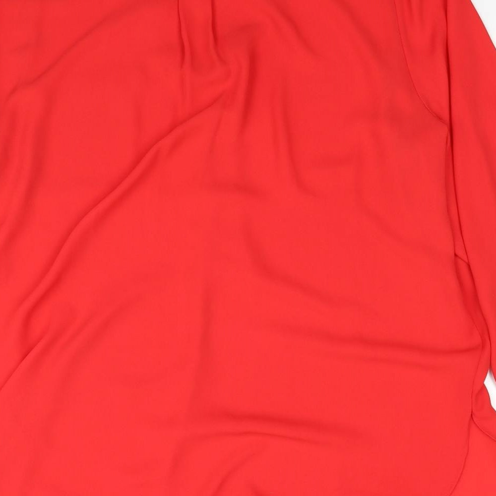 TU Womens Red Polyester Basic Blouse Size 18 V-Neck