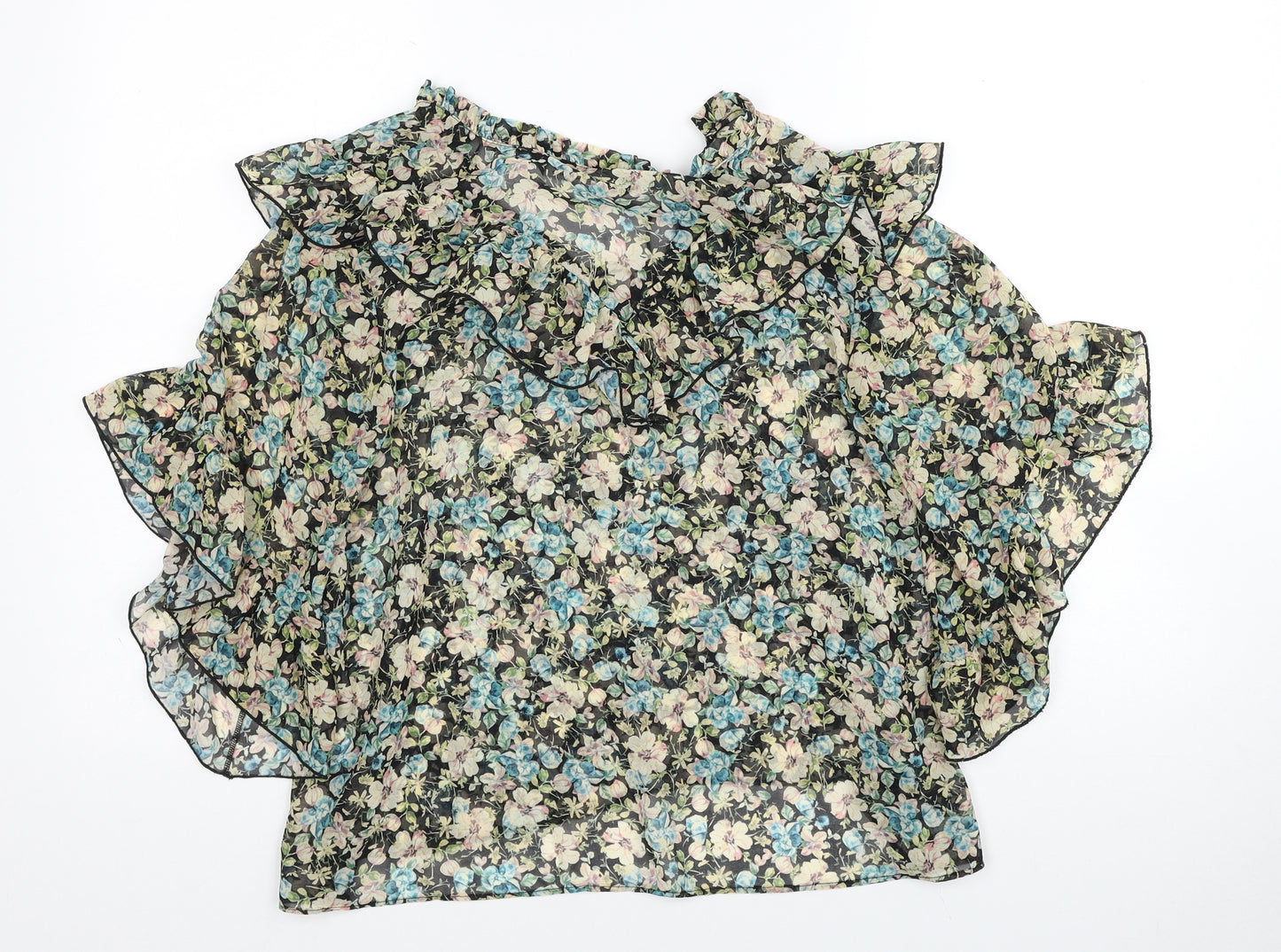 Zara Womens Multicoloured Floral Polyester Basic Blouse Size XS Round Neck