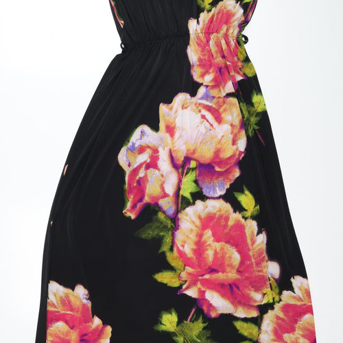 New Look Womens Multicoloured Floral Polyester Fit & Flare Size 6 Round Neck Pullover
