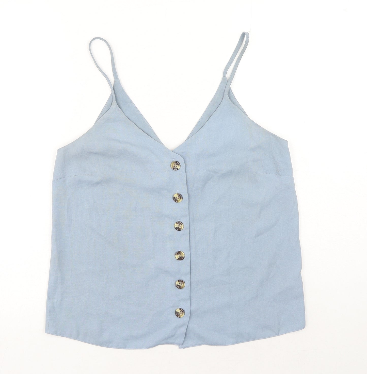 New Look Womens Blue Polyester Camisole Tank Size 10 V-Neck