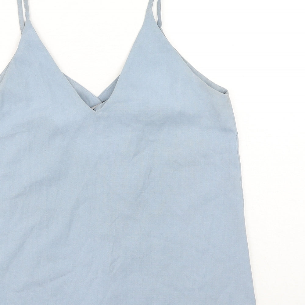New Look Womens Blue Polyester Camisole Tank Size 10 V-Neck