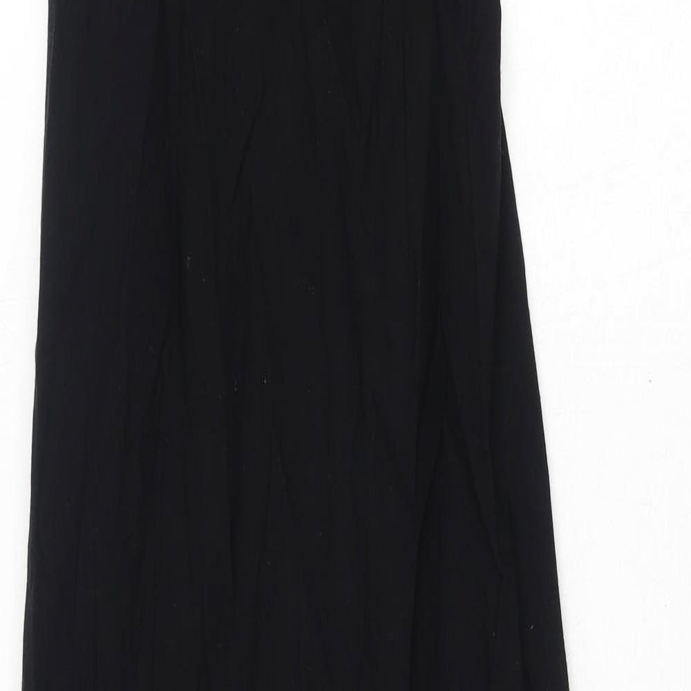 Zara Womens Black Polyester Ball Gown Size XS One Shoulder Zip