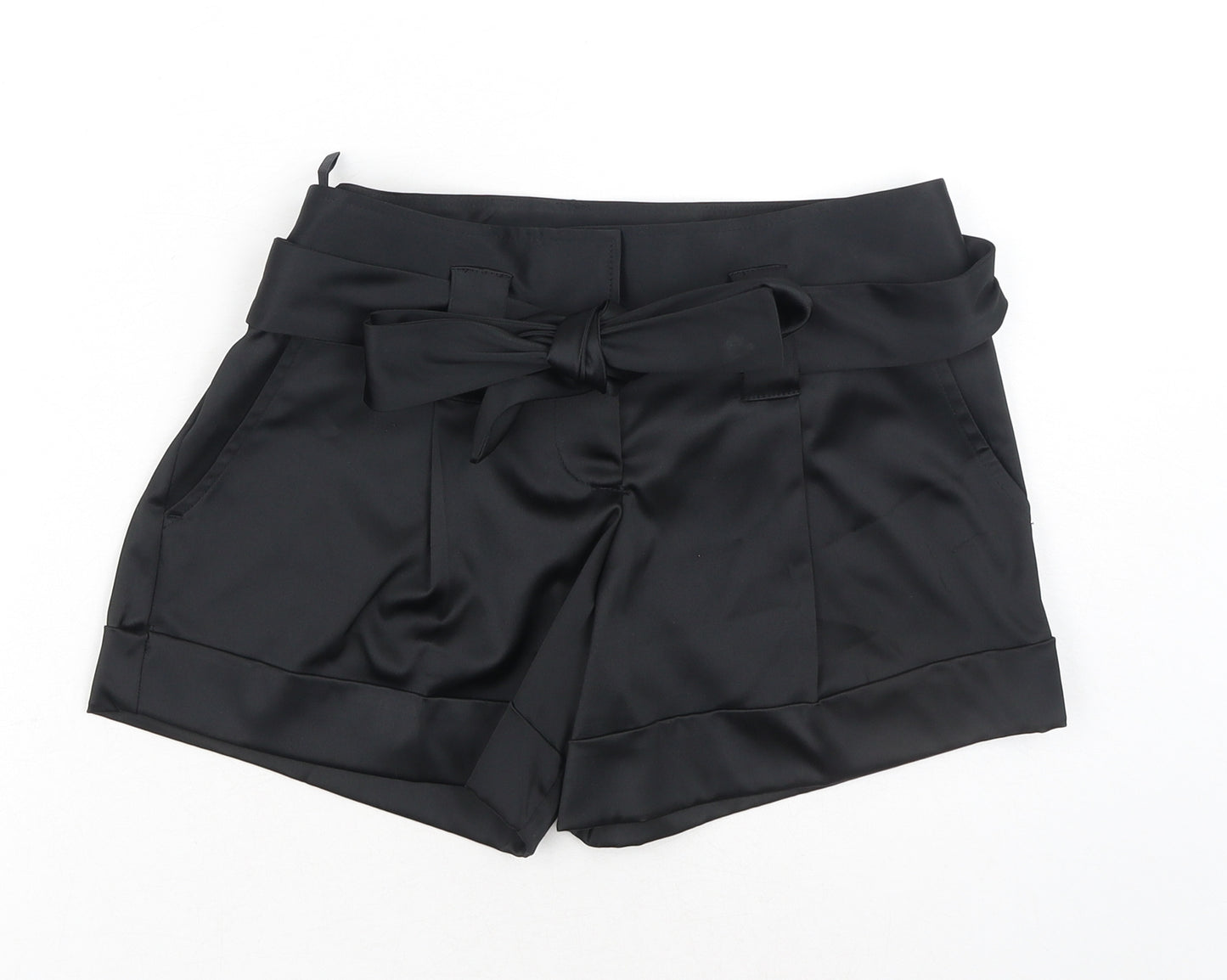 Oasis Womens Black Polyester Boyfriend Shorts Size 8 Regular Zip