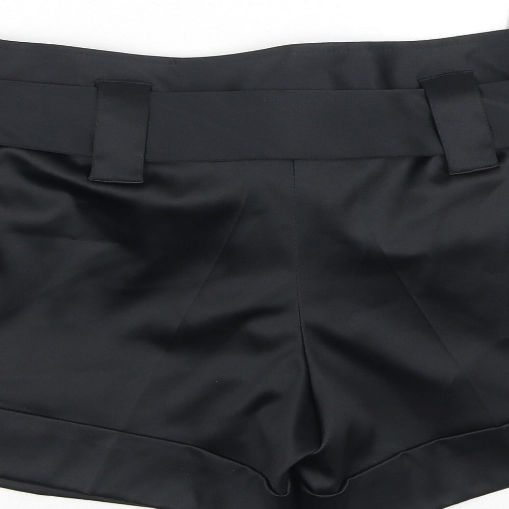 Oasis Womens Black Polyester Boyfriend Shorts Size 8 Regular Zip