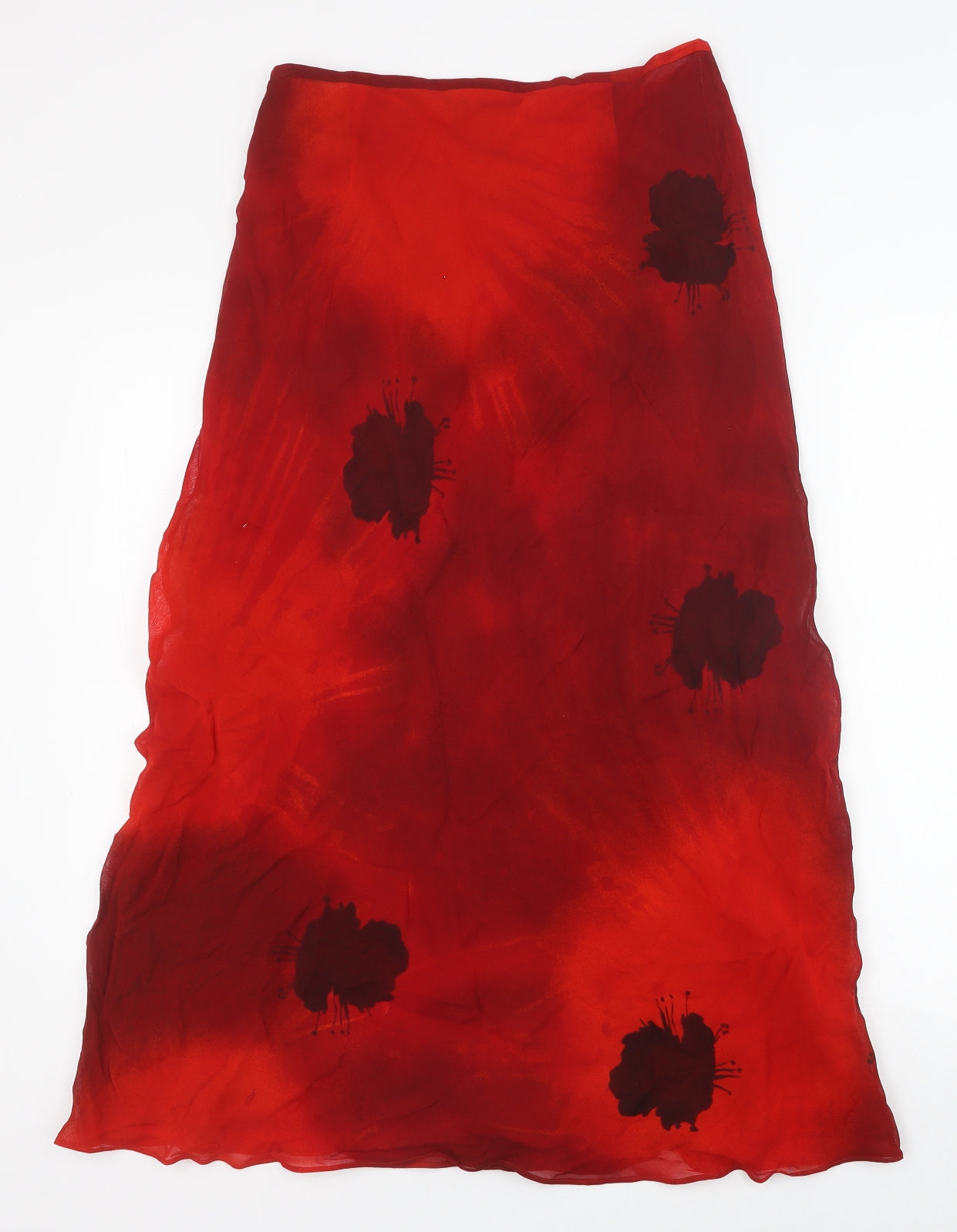 Episode Womens Red Geometric Viscose Peasant Skirt Size 10 Zip