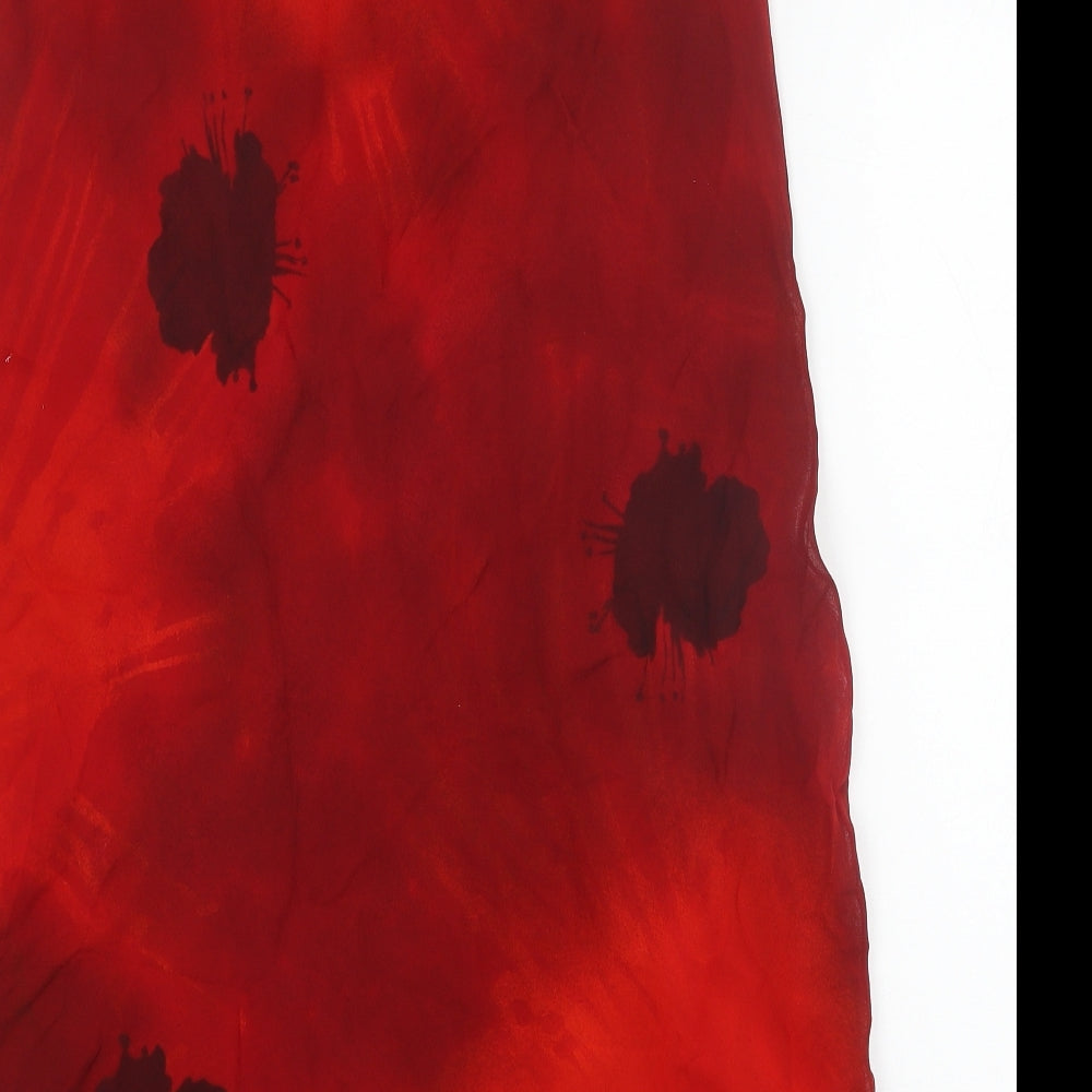 Episode Womens Red Geometric Viscose Peasant Skirt Size 10 Zip