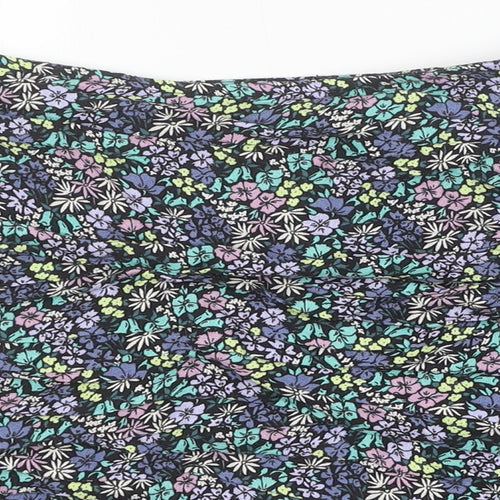 Marks and Spencer Girls Multicoloured Floral Viscose A-Line Skirt Size 12-13 Years Regular Zip
