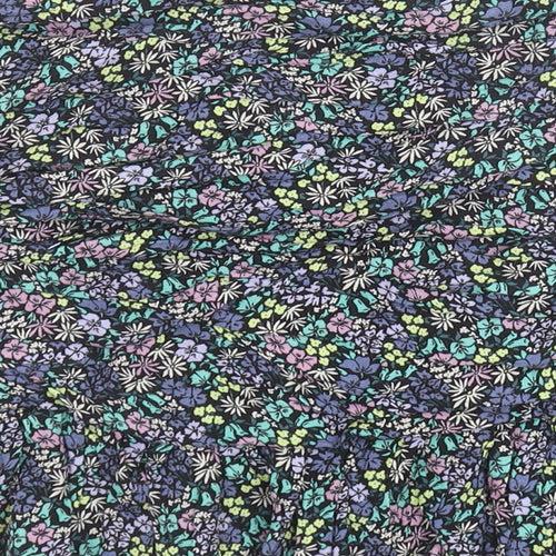 Marks and Spencer Girls Multicoloured Floral Viscose A-Line Skirt Size 12-13 Years Regular Zip