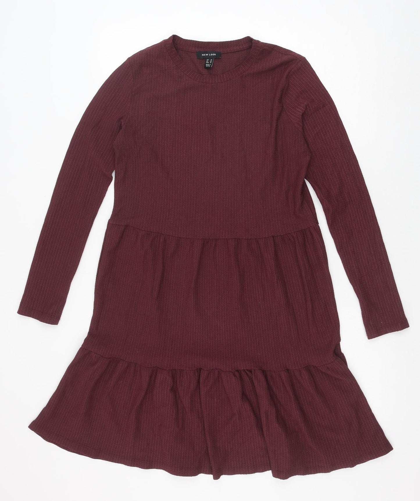 New Look Womens Red Polyester Trapeze & Swing Size 14 Round Neck Pullover