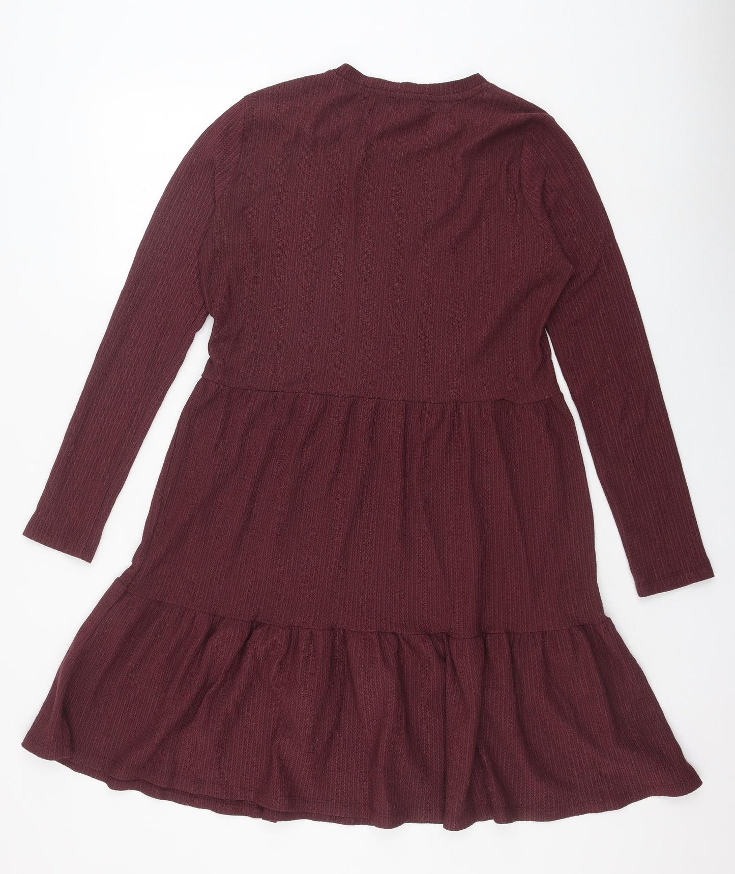 New Look Womens Red Polyester Trapeze & Swing Size 14 Round Neck Pullover