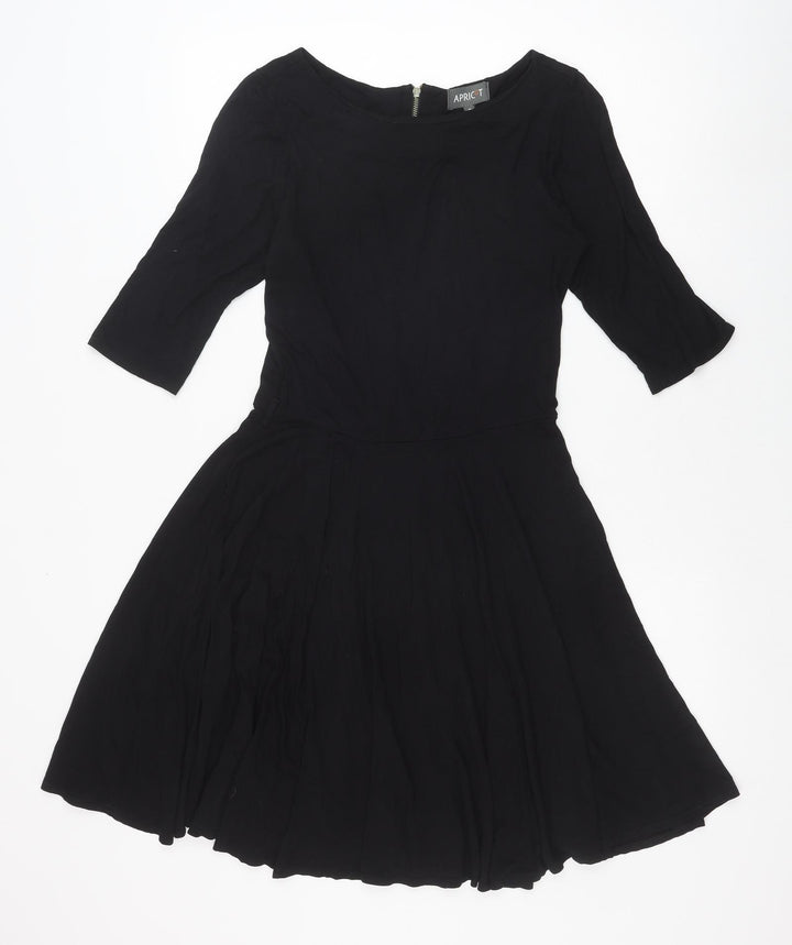 Apricot Womens Black Viscose Trapeze & Swing Size S Boat Neck Zip