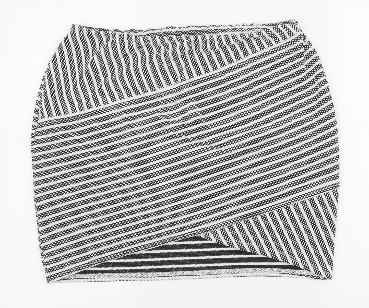 Primark Womens Ivory Striped Polyester Bandage Skirt Size 16