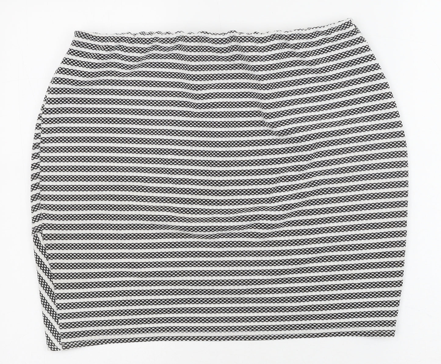 Primark Womens Ivory Striped Polyester Bandage Skirt Size 16