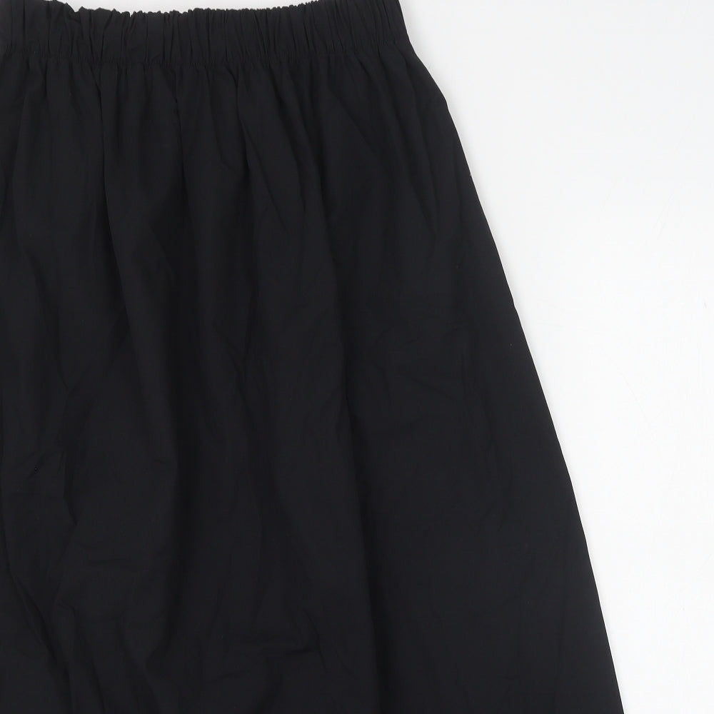 Marks and Spencer Womens Black Cotton Swing Skirt Size 10
