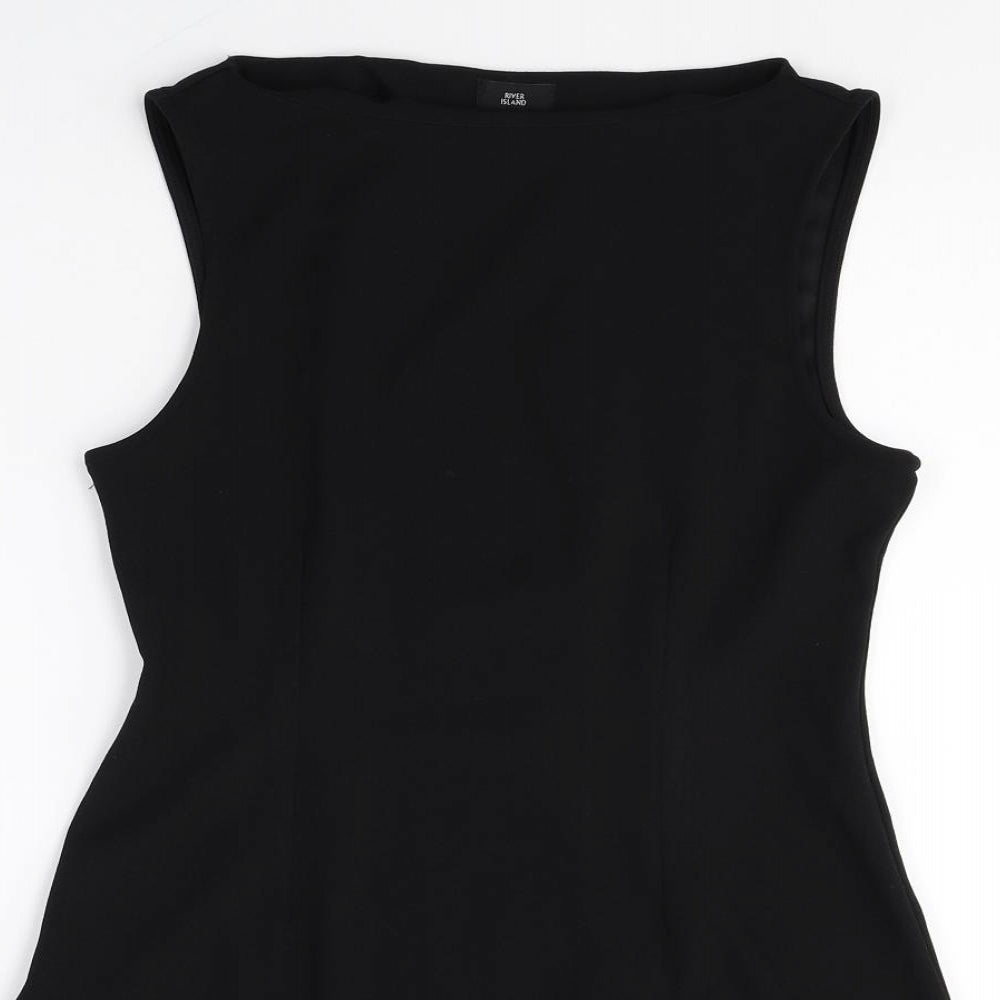 River Island Womens Black Polyester A-Line Size S Round Neck Pullover