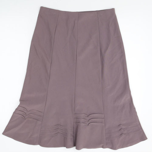 Sarah Houston Womens Brown Polyester Swing Skirt Size 14