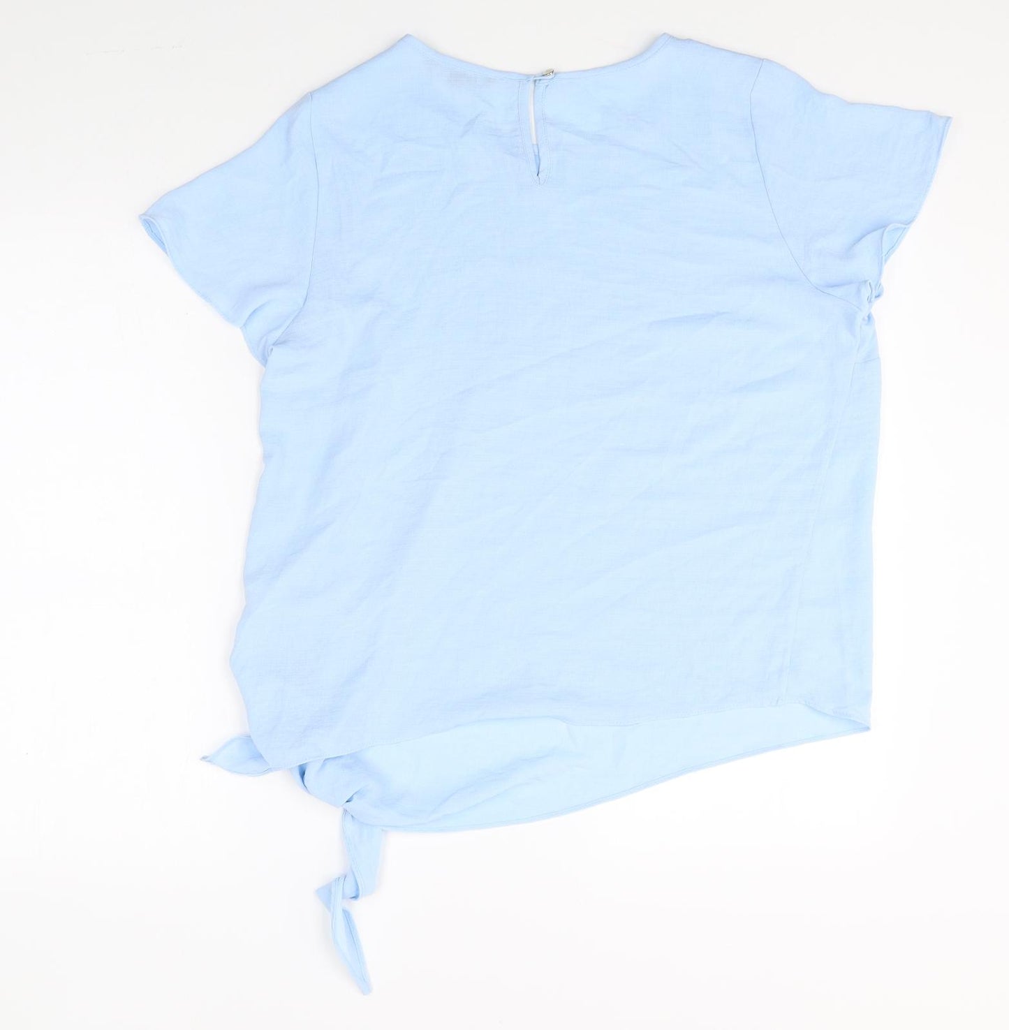 Bonmarche Womens Blue Polyester Basic T-Shirt Size 14 Round Neck