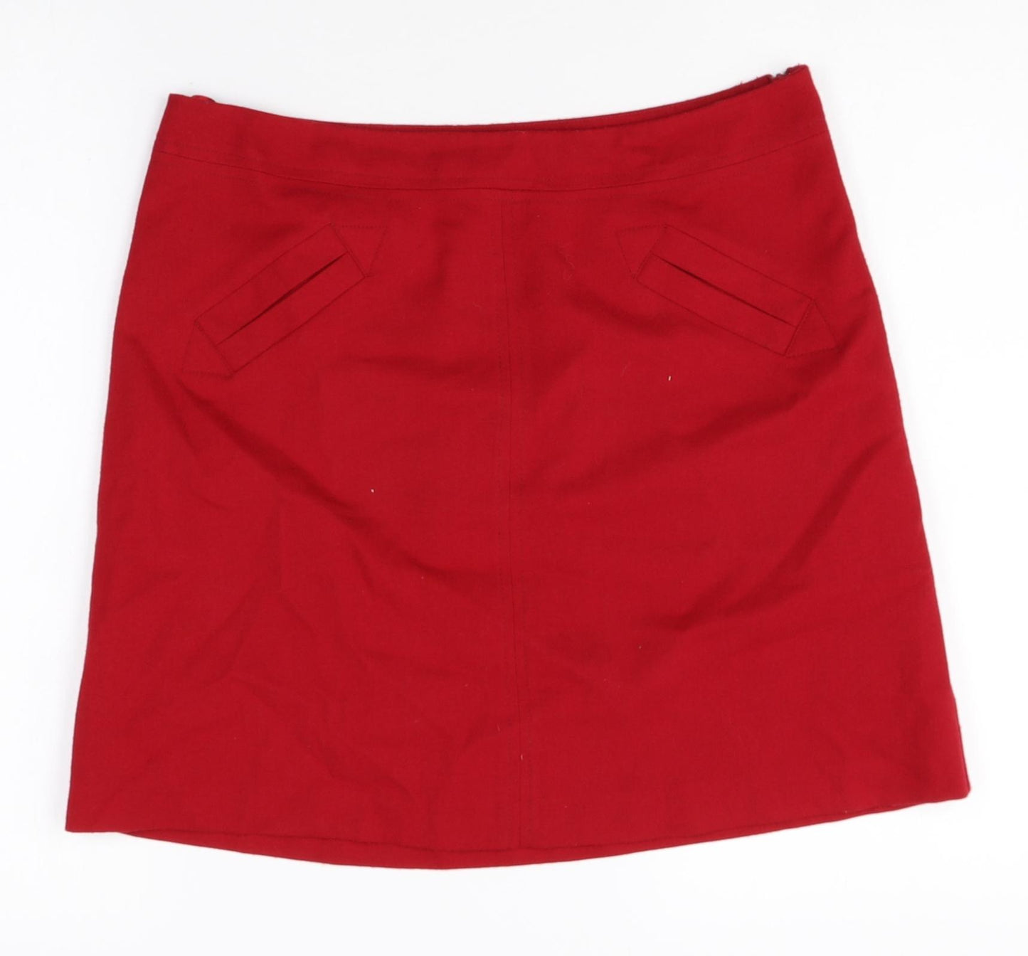 M&Co Womens Red Polyester Straight & Pencil Skirt Size 10 Zip