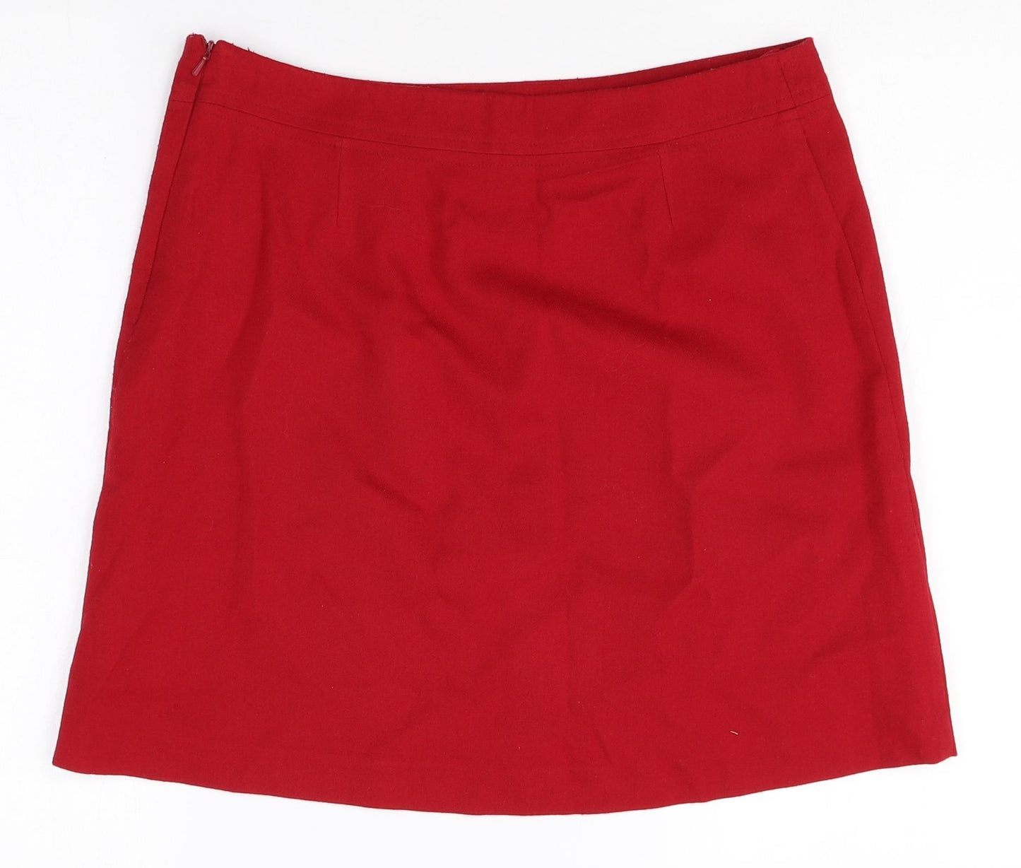 M&Co Womens Red Polyester Straight & Pencil Skirt Size 10 Zip
