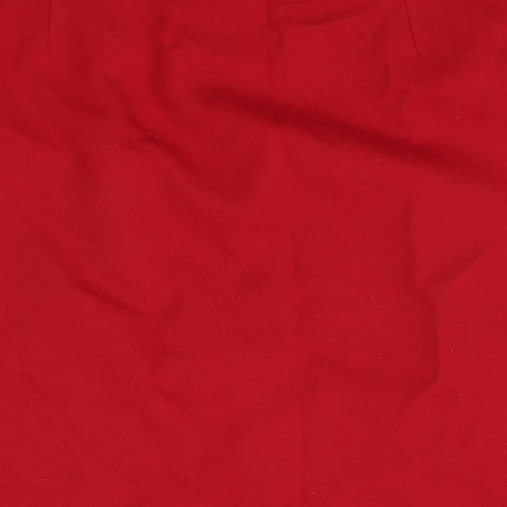 M&Co Womens Red Polyester Straight & Pencil Skirt Size 10 Zip