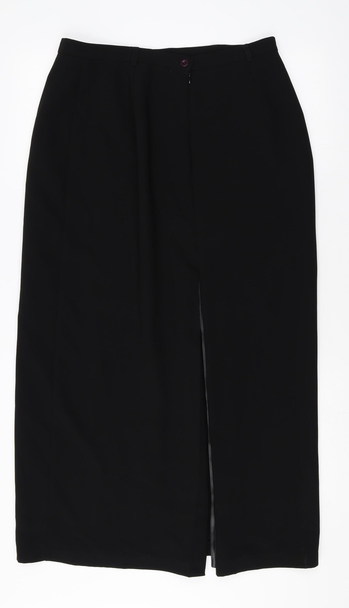 Goya Womens Black Polyester Straight & Pencil Skirt Size 16 Zip