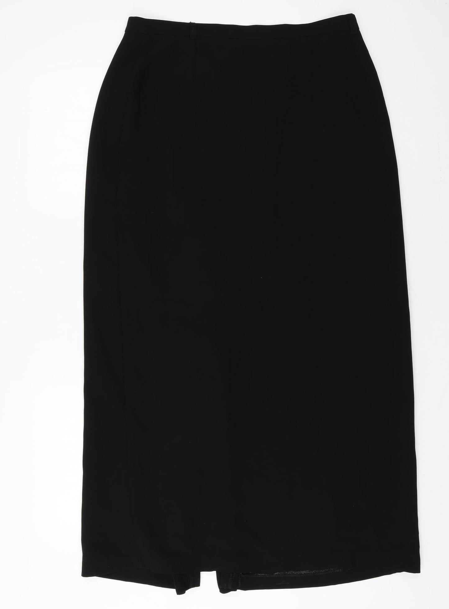 Goya Womens Black Polyester Straight & Pencil Skirt Size 16 Zip
