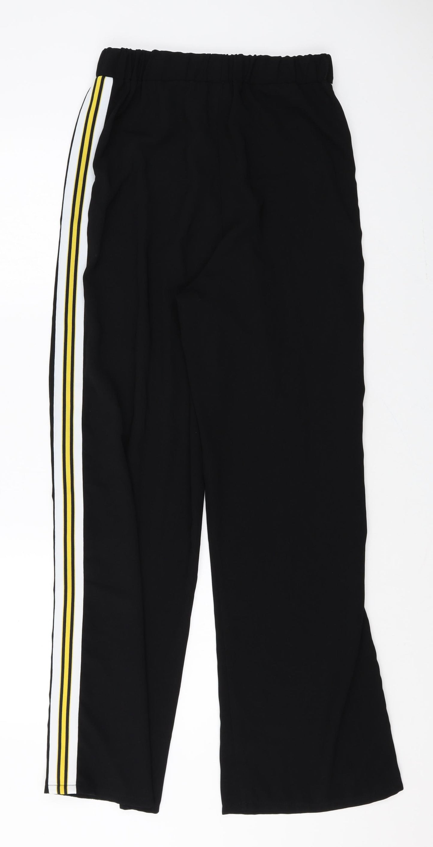 ASOS Womens Black Striped Polyester Trousers Size 10 Regular