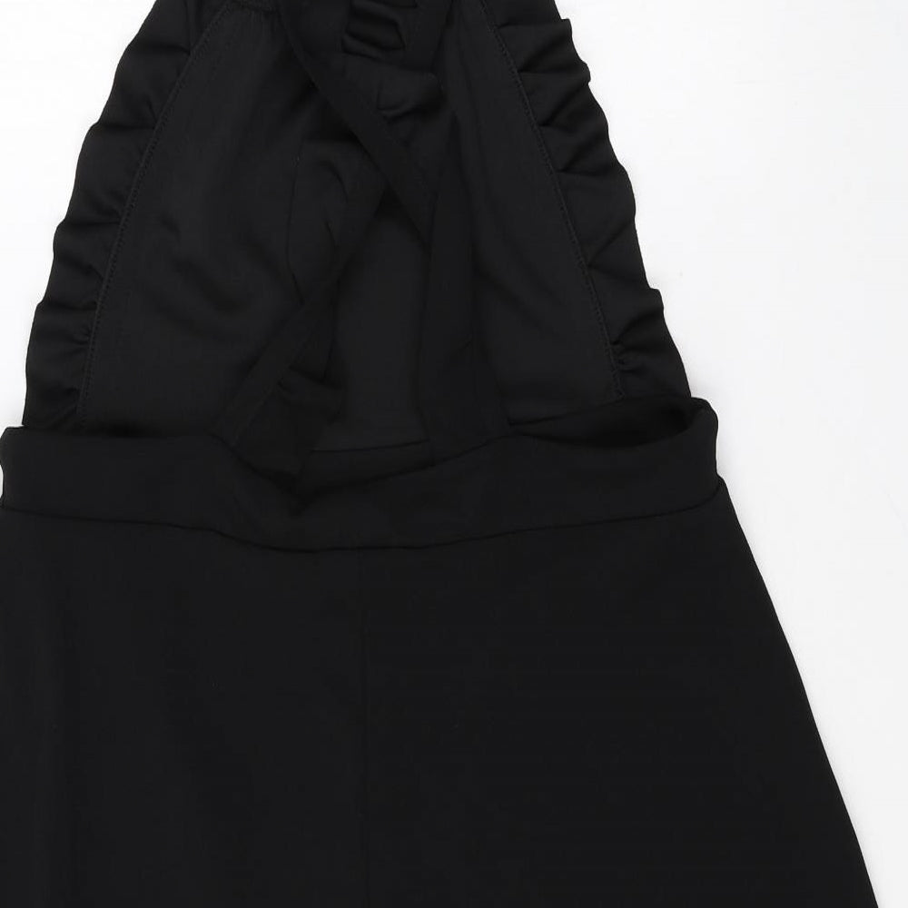 Yours Womens Black Polyester A-Line Size 16 Square Neck Pullover