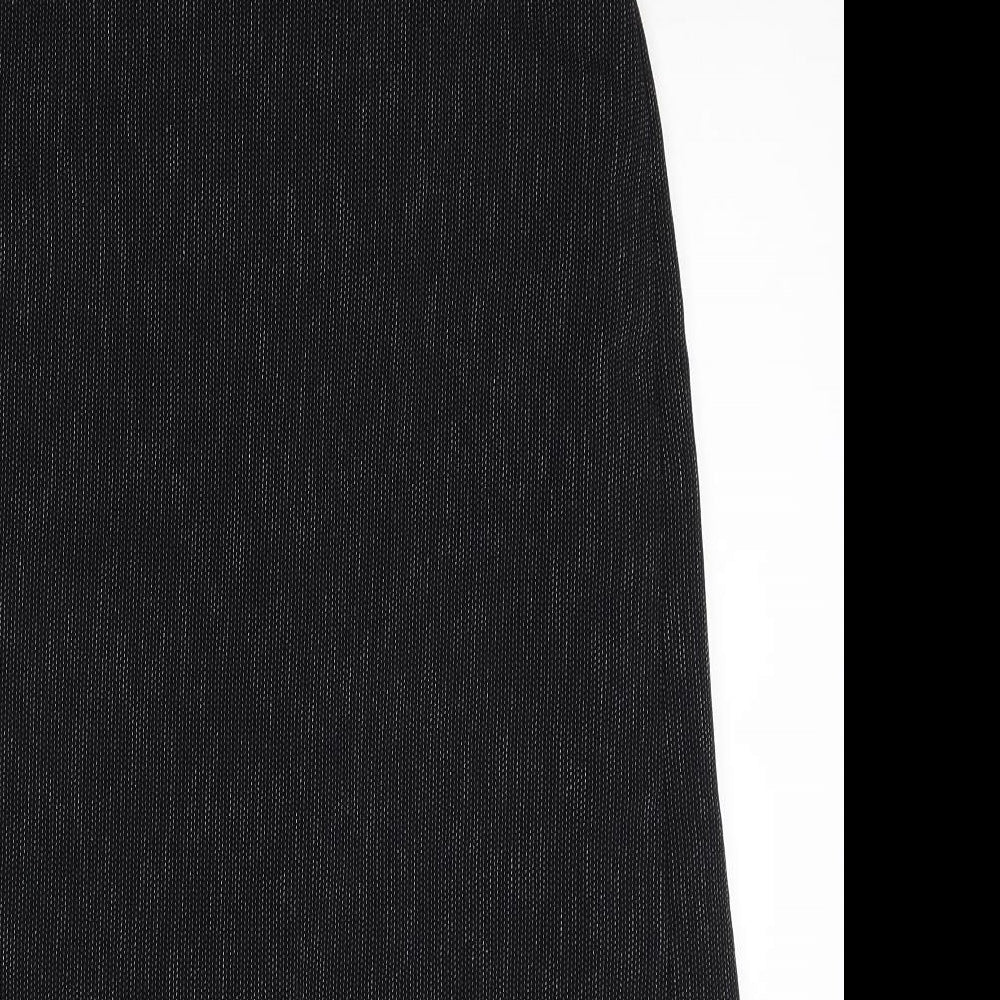 Preworn Womens Black Polyester Straight & Pencil Skirt Size 12 Zip