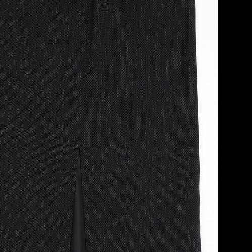 Preworn Womens Black Polyester Straight & Pencil Skirt Size 12 Zip