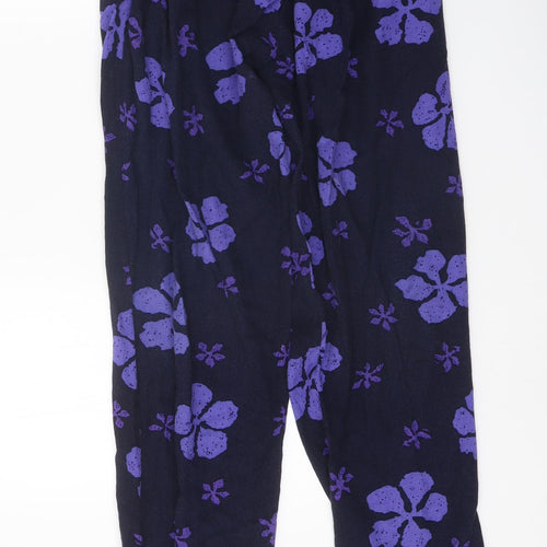 Plus One Womens Black Geometric Cotton Trousers Size 24 in Regular