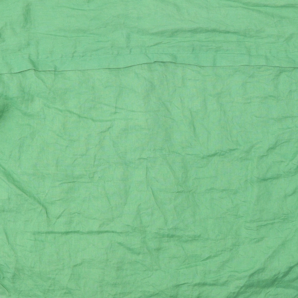 Marks and Spencer Womens Green Linen Basic Blouse Size 16 V-Neck