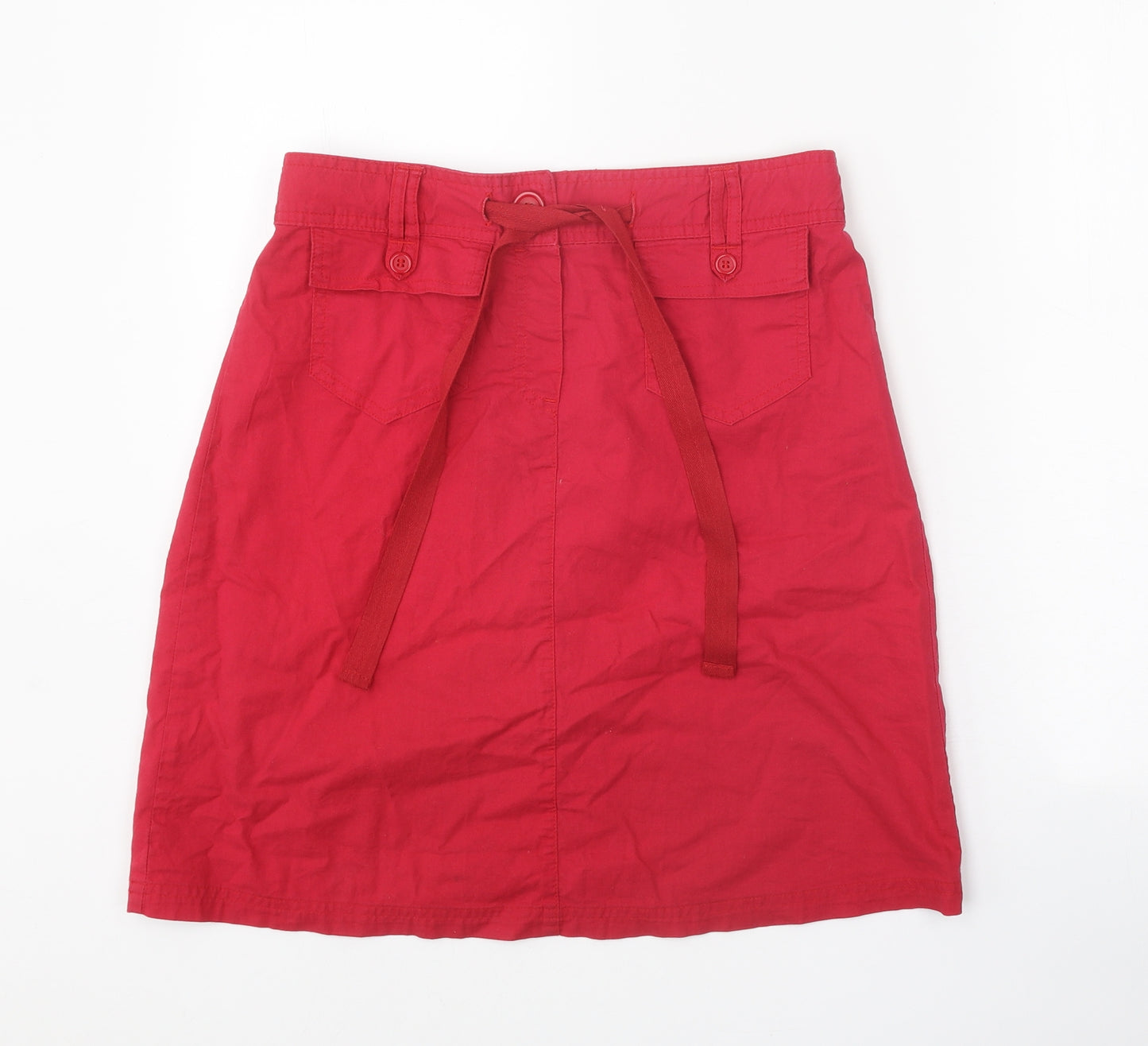 BHS Womens Pink Cotton Straight & Pencil Skirt Size 10 Button