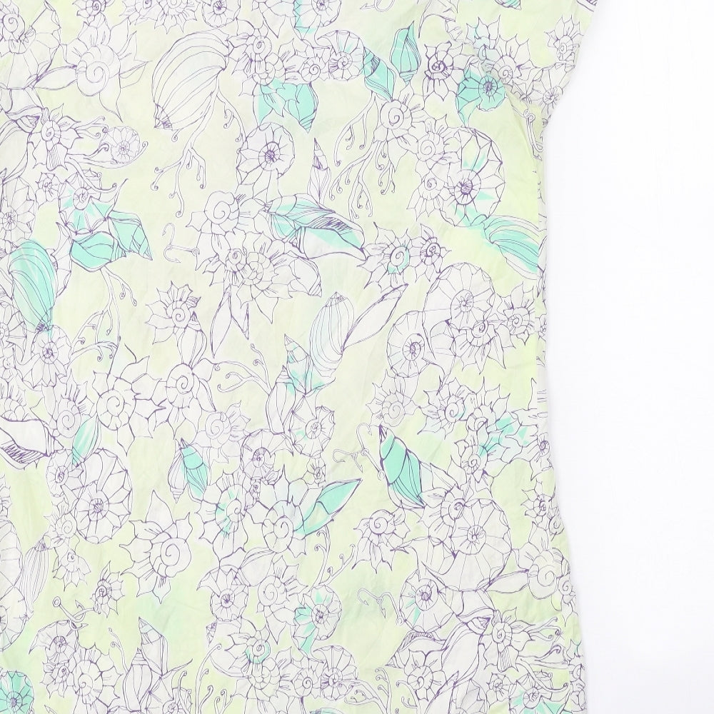 Diesel Womens Green Floral 100% Cotton Basic Button-Up Size L Collared