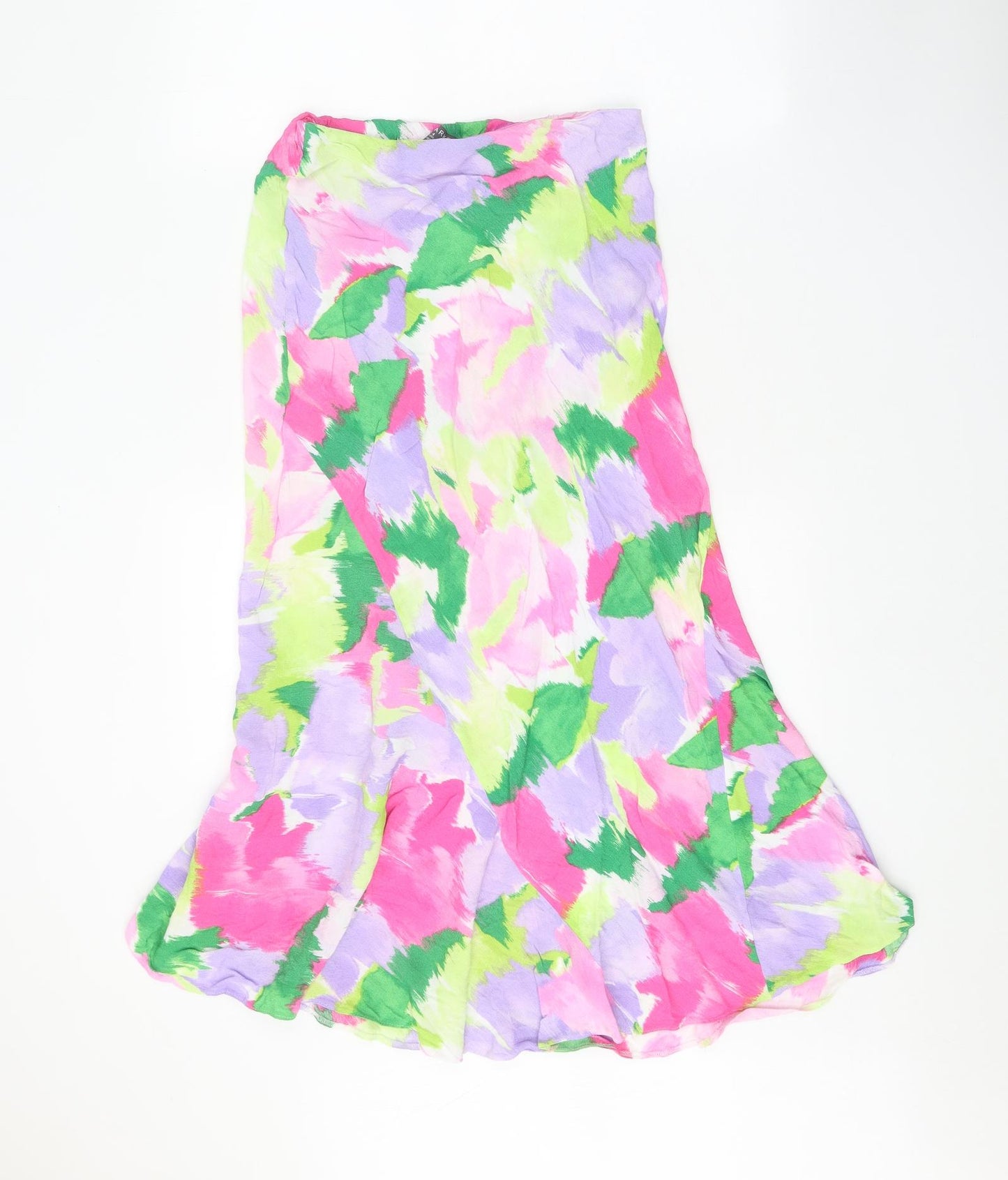 Primark Womens Multicoloured Geometric Viscose Swing Skirt Size 8