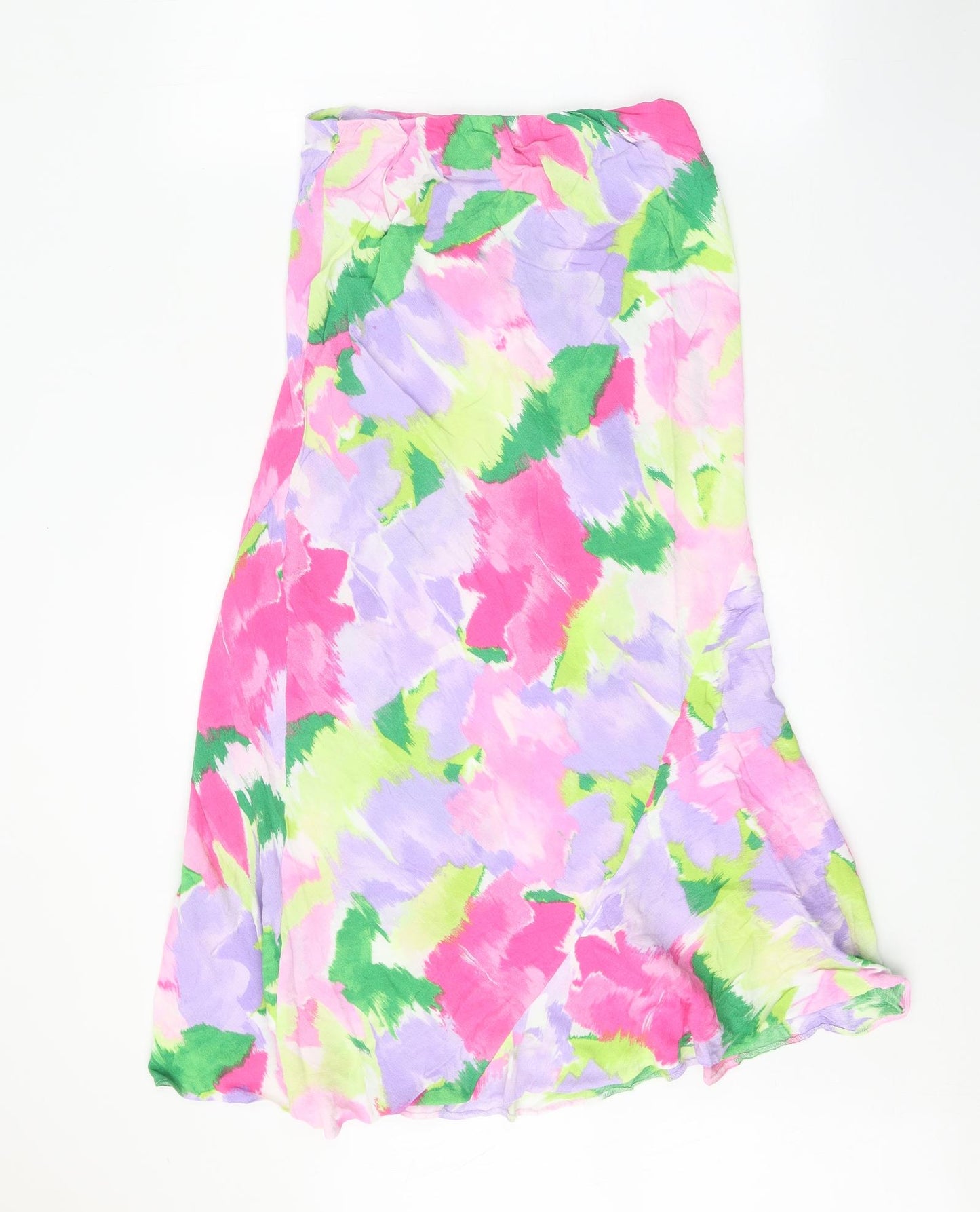 Primark Womens Multicoloured Geometric Viscose Swing Skirt Size 8