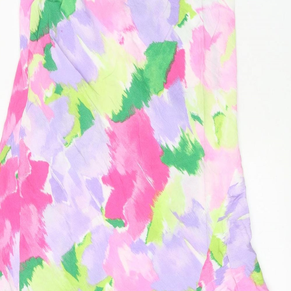 Primark Womens Multicoloured Geometric Viscose Swing Skirt Size 8