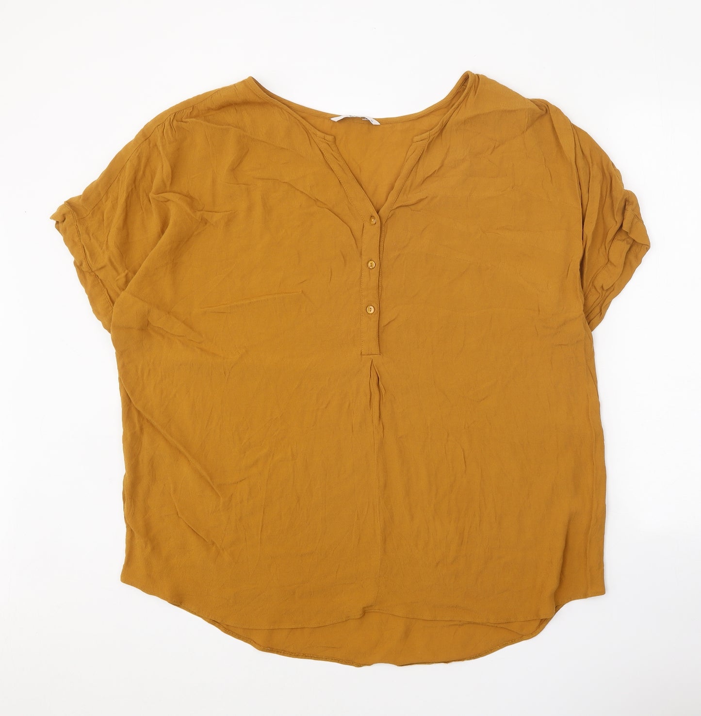 TU Womens Orange Viscose Tunic Blouse Size 20 V-Neck