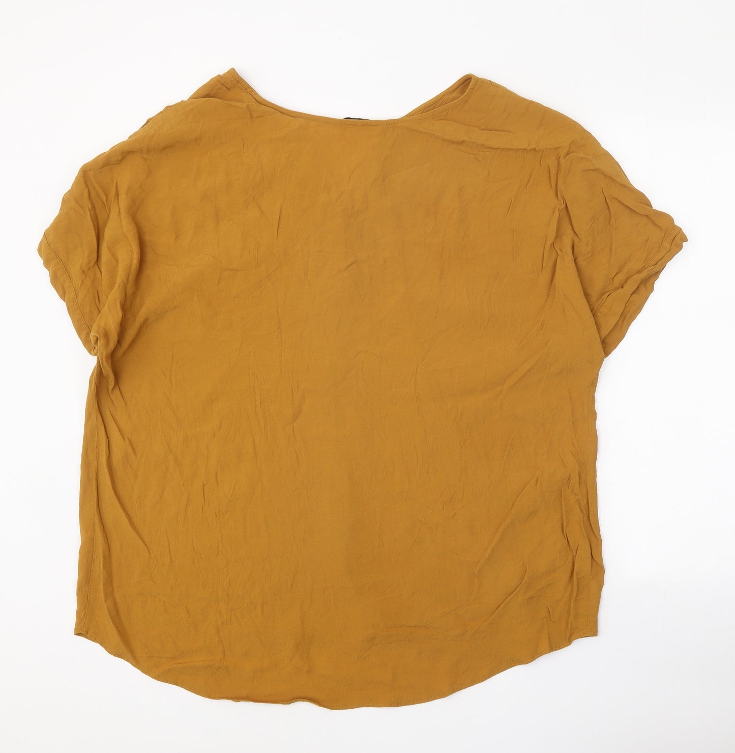 TU Womens Orange Viscose Tunic Blouse Size 20 V-Neck