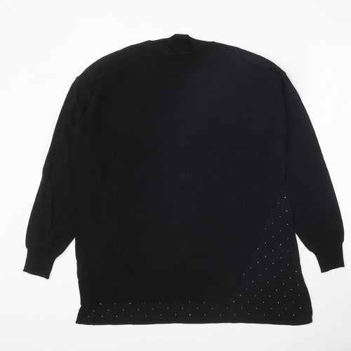 NEXT Womens Black Round Neck Viscose Pullover Jumper Size M