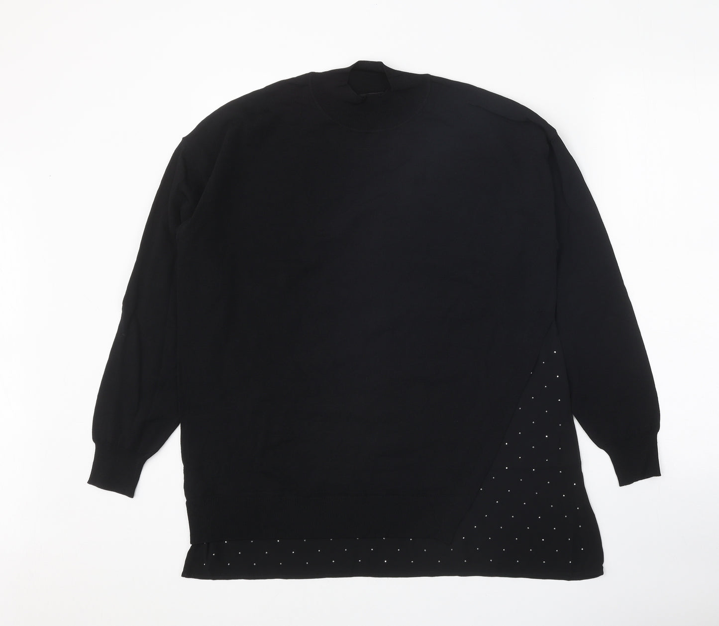 NEXT Womens Black Round Neck Viscose Pullover Jumper Size M