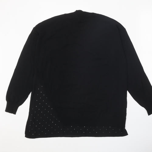 NEXT Womens Black Round Neck Viscose Pullover Jumper Size M