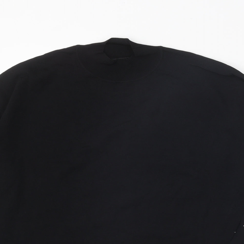 NEXT Womens Black Round Neck Viscose Pullover Jumper Size M