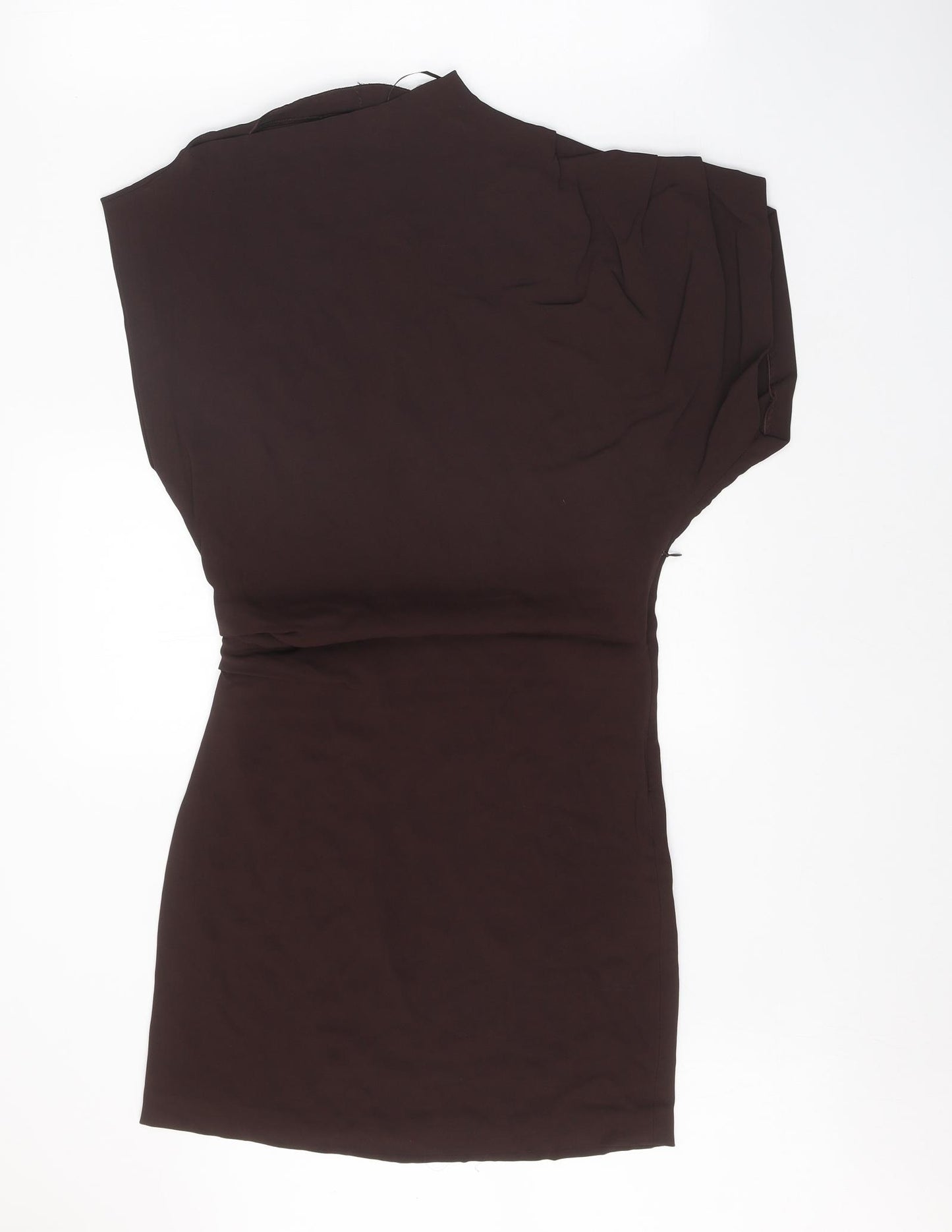Zara Womens Brown Viscose Mini Size M Round Neck Zip