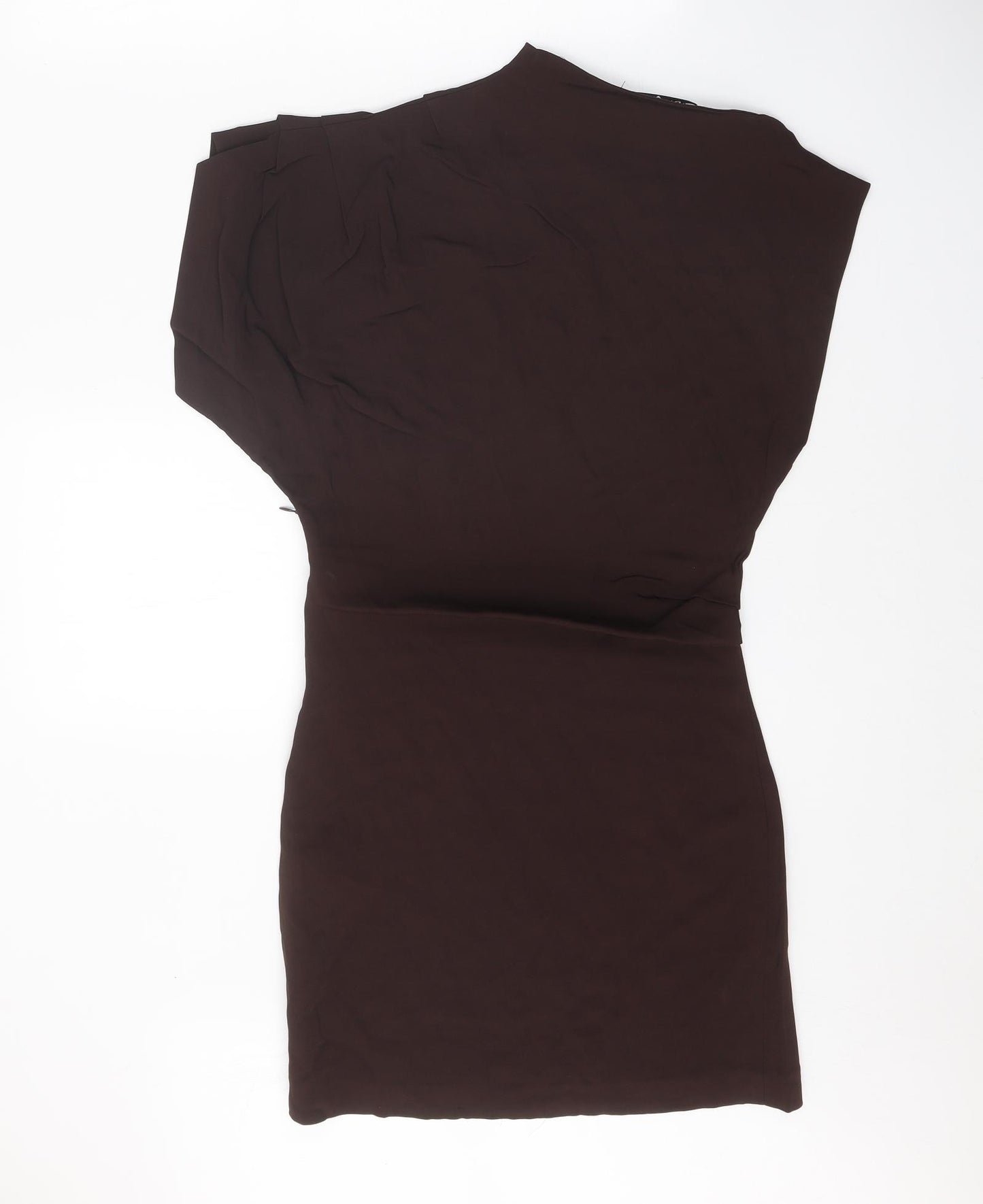 Zara Womens Brown Viscose Mini Size M Round Neck Zip