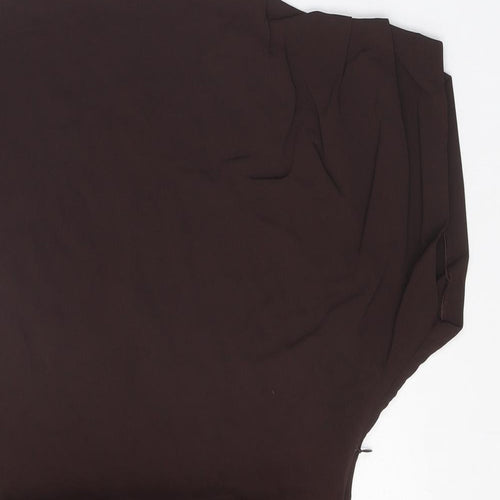 Zara Womens Brown Viscose Mini Size M Round Neck Zip