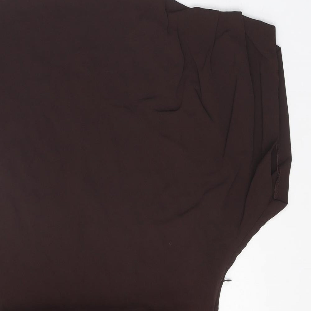 Zara Womens Brown Viscose Mini Size M Round Neck Zip