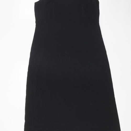 Aeffe Spa Womens Black Acetate A-Line Size 12 Round Neck Pullover