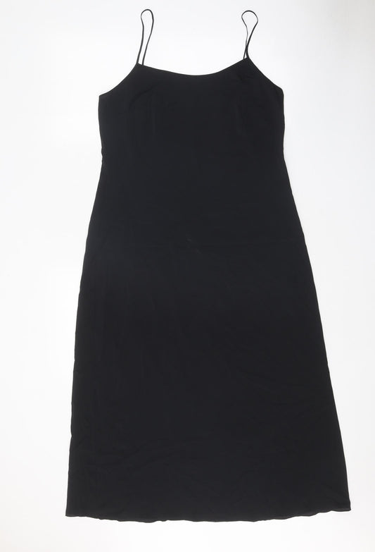 Aeffe Spa Womens Black Acetate A-Line Size 12 Round Neck Pullover